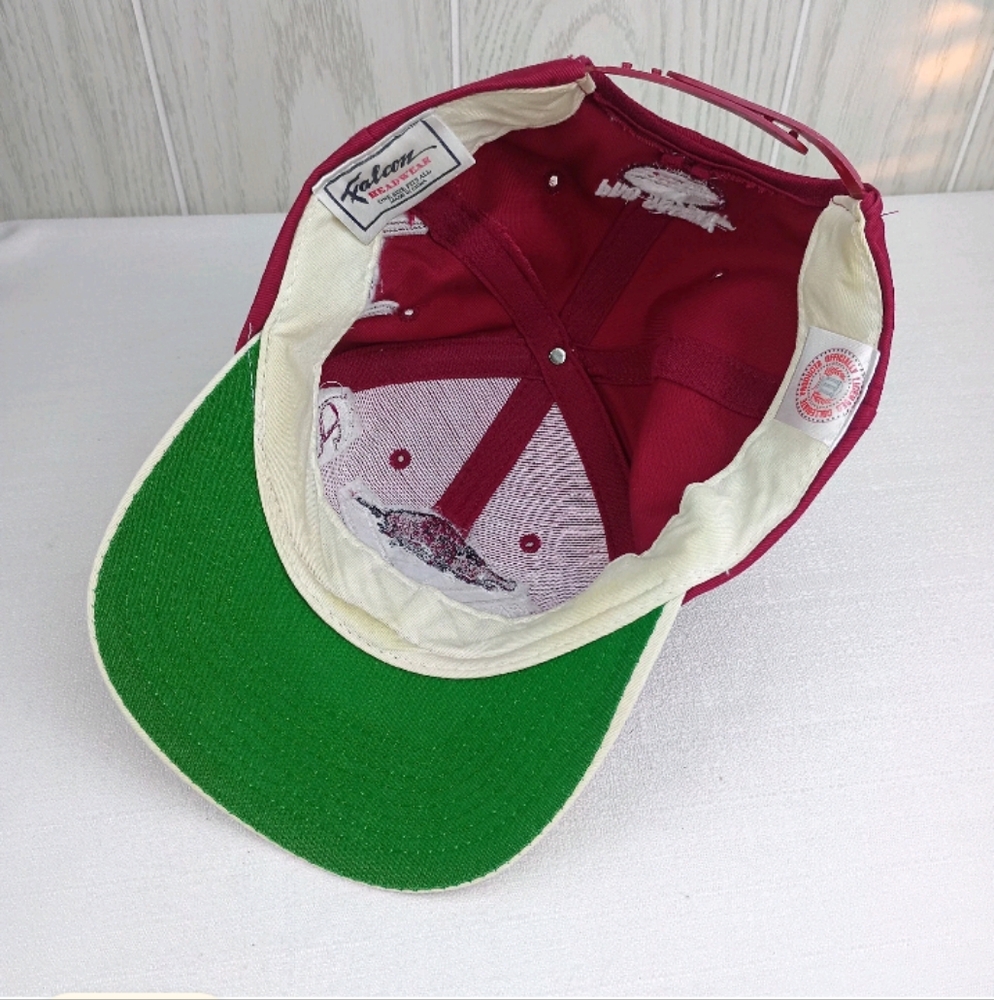 Arkansas Razorback Falcon Headwear Embroidered Logo Cap Hat Adjustable Strap. - Picture 8 of 12